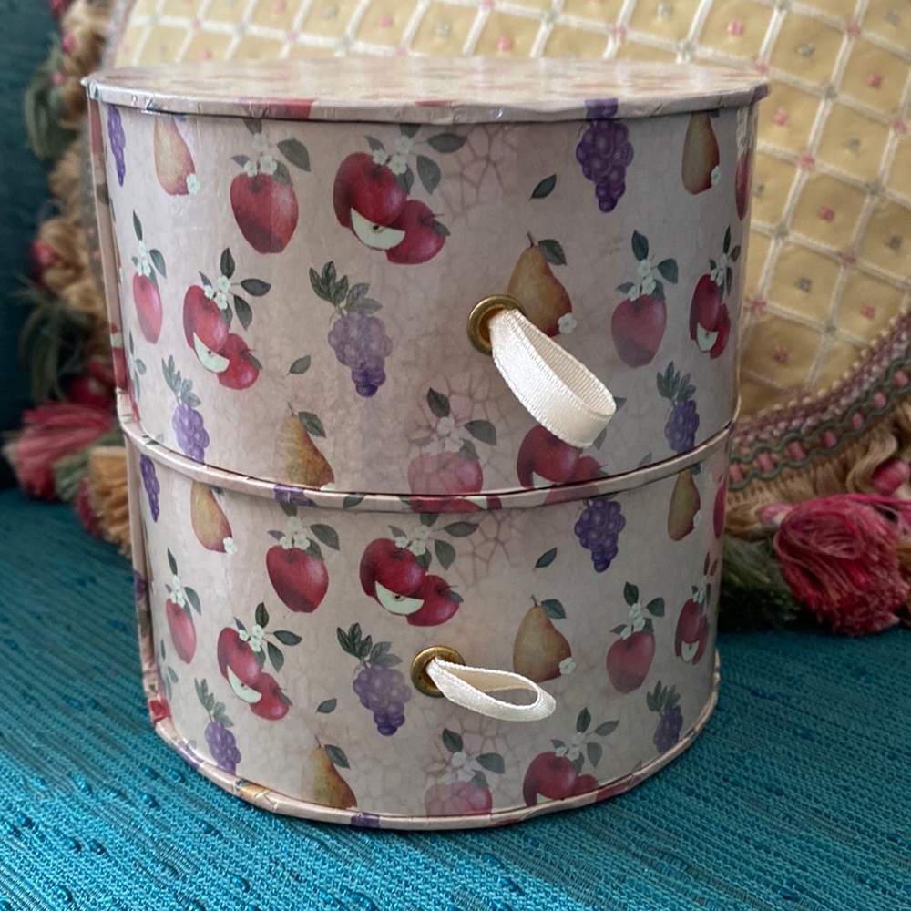 Fruit Themed Cylindrical Cardboard 2-Drawer Box